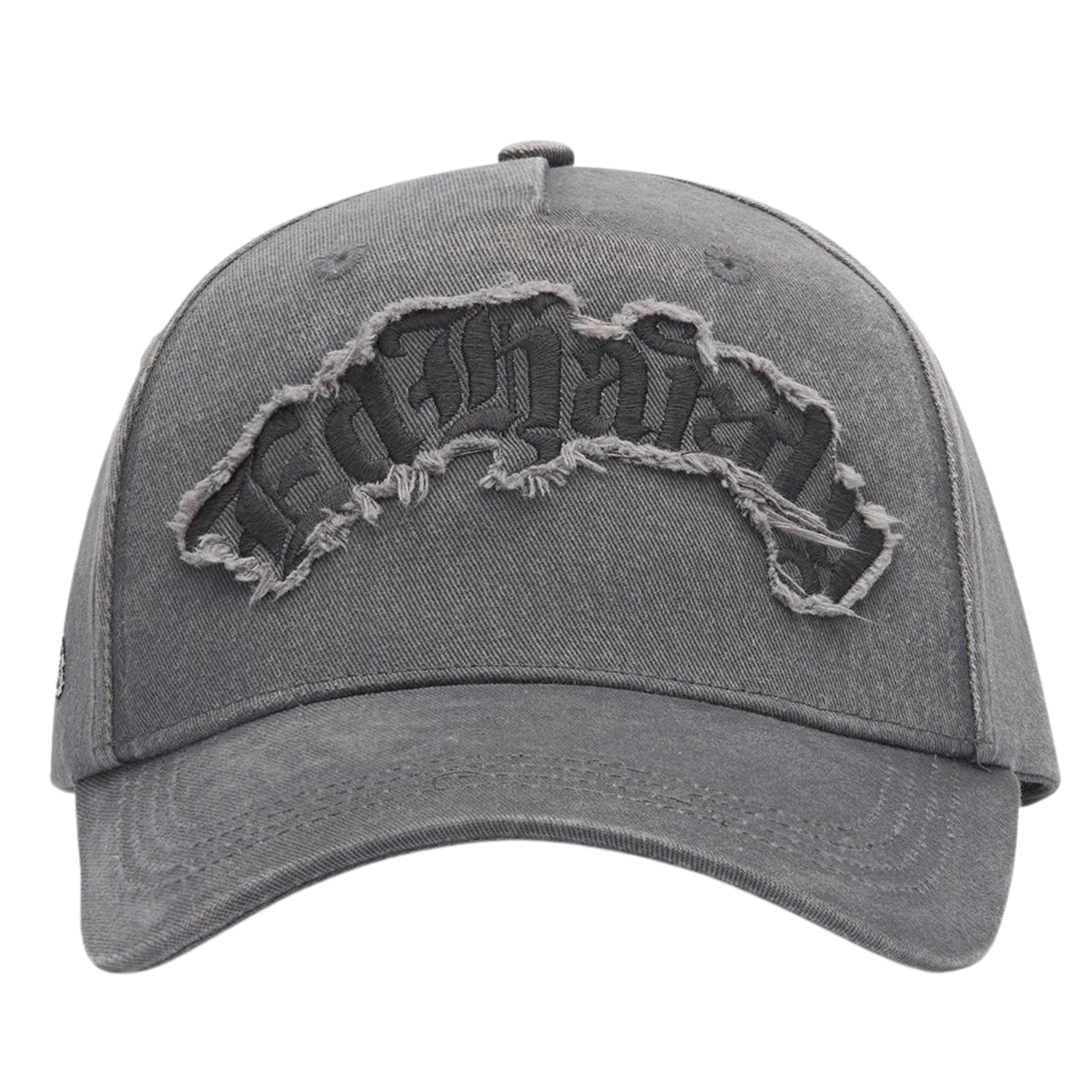 Ed Hardy Distressed Gothic 6 Panel Grey Cap - OnSize