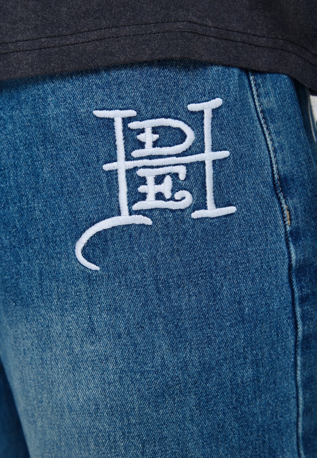 Ed Hardy Gothic Contrast Cross Xxtra Jeans Mid Blue - OnSize