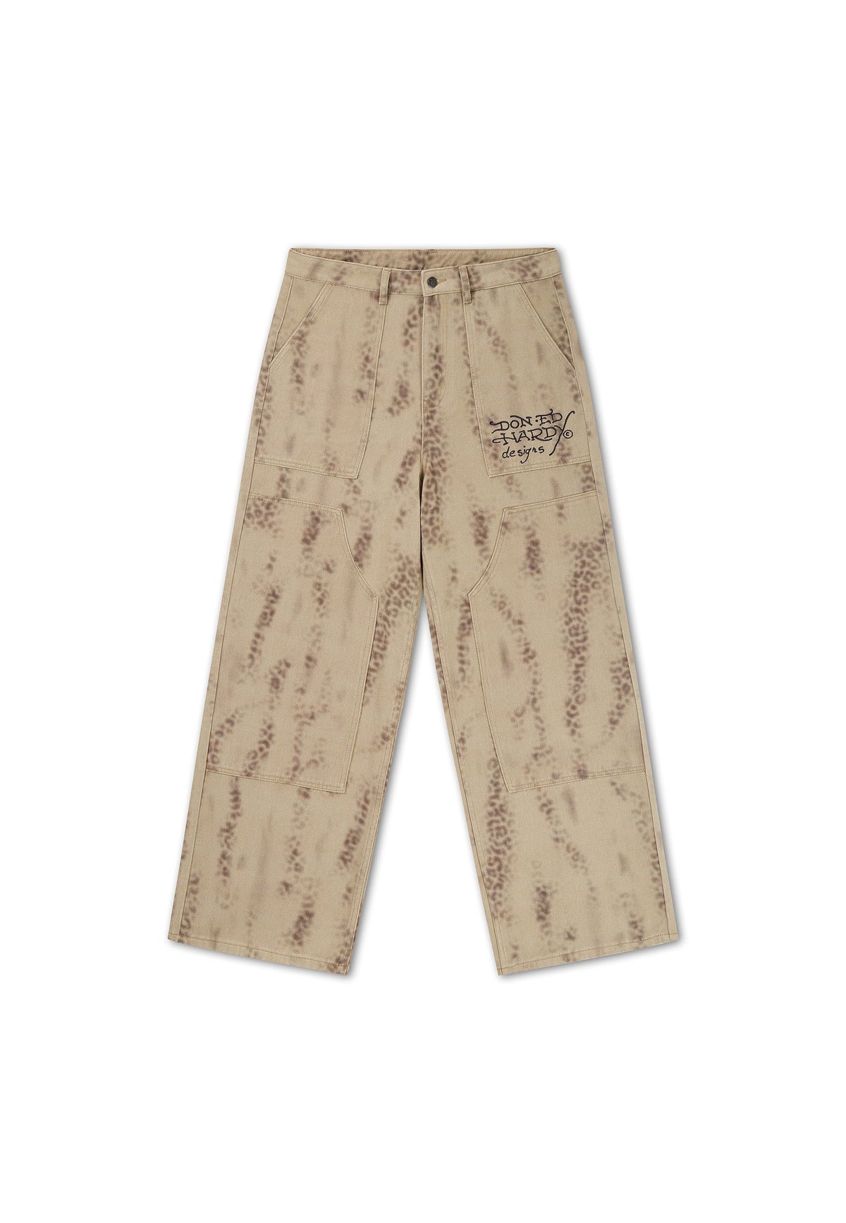 Ed Hardy Washed Leopard Xxtra Relaxed Canvas Trousers Leopard - OnSize