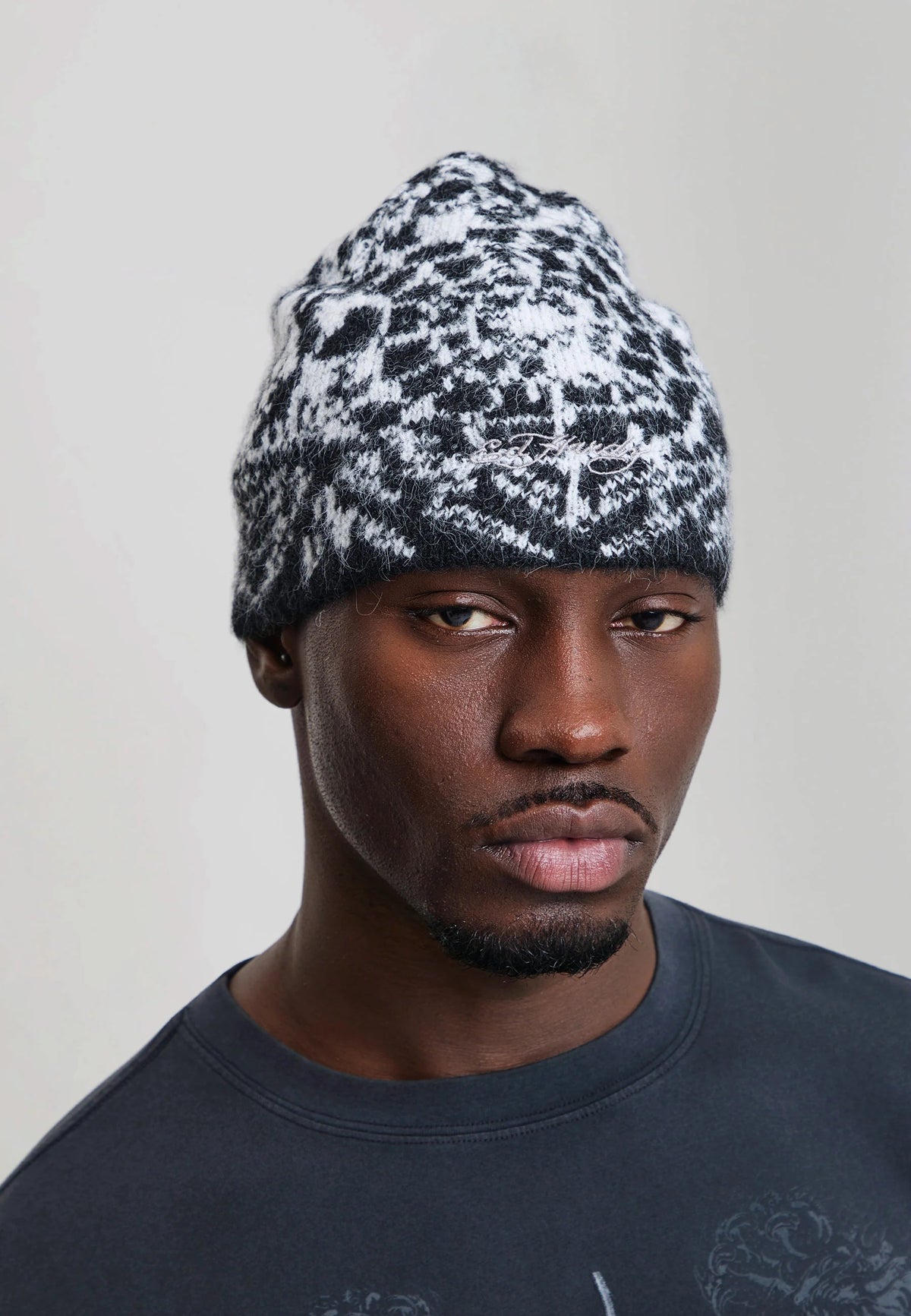 Ed Hardy Black Widow Black Beanie - OnSize