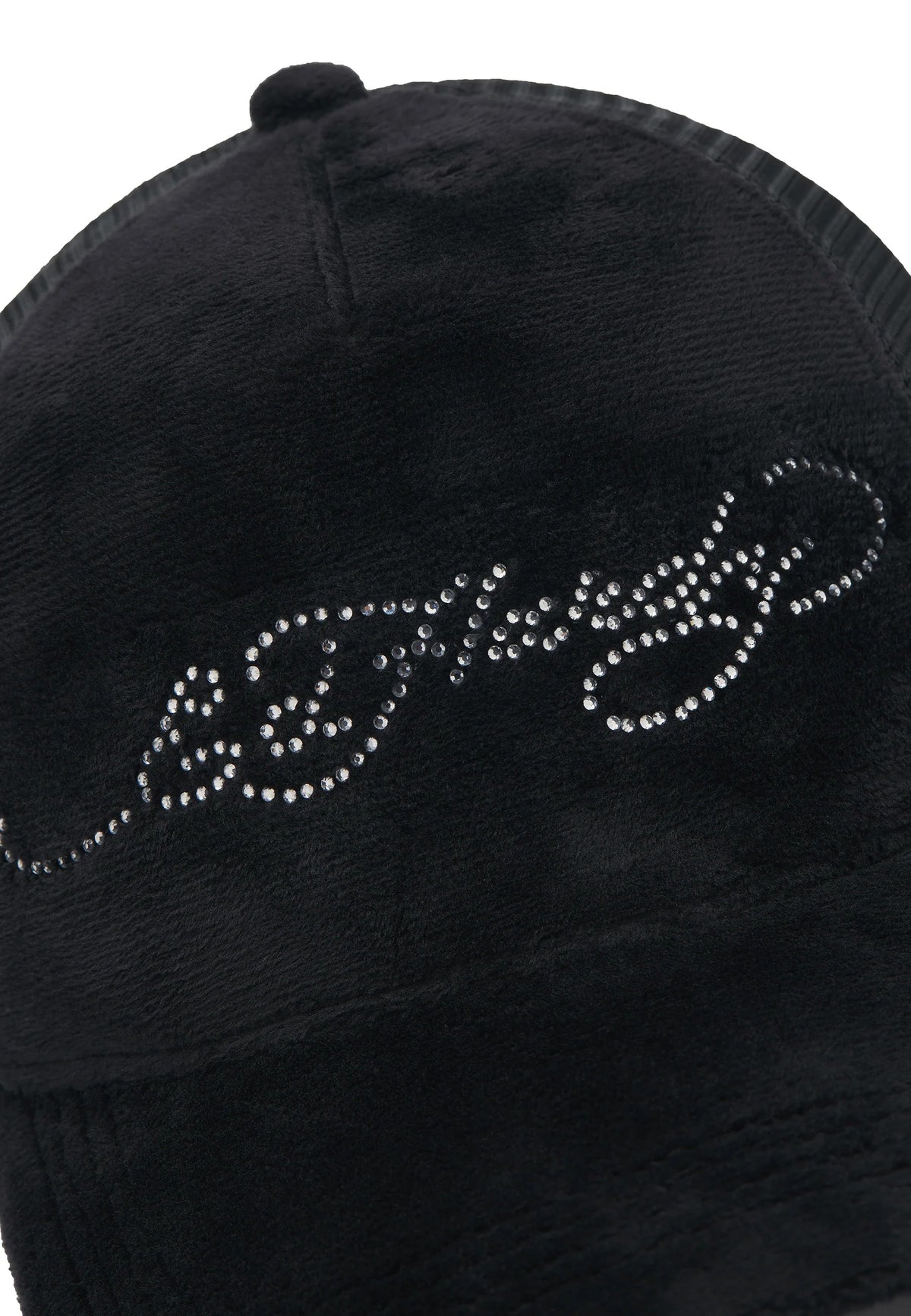 Ed Hardy Diamante Velour 5 Panel Black Trucker Cap - OnSize
