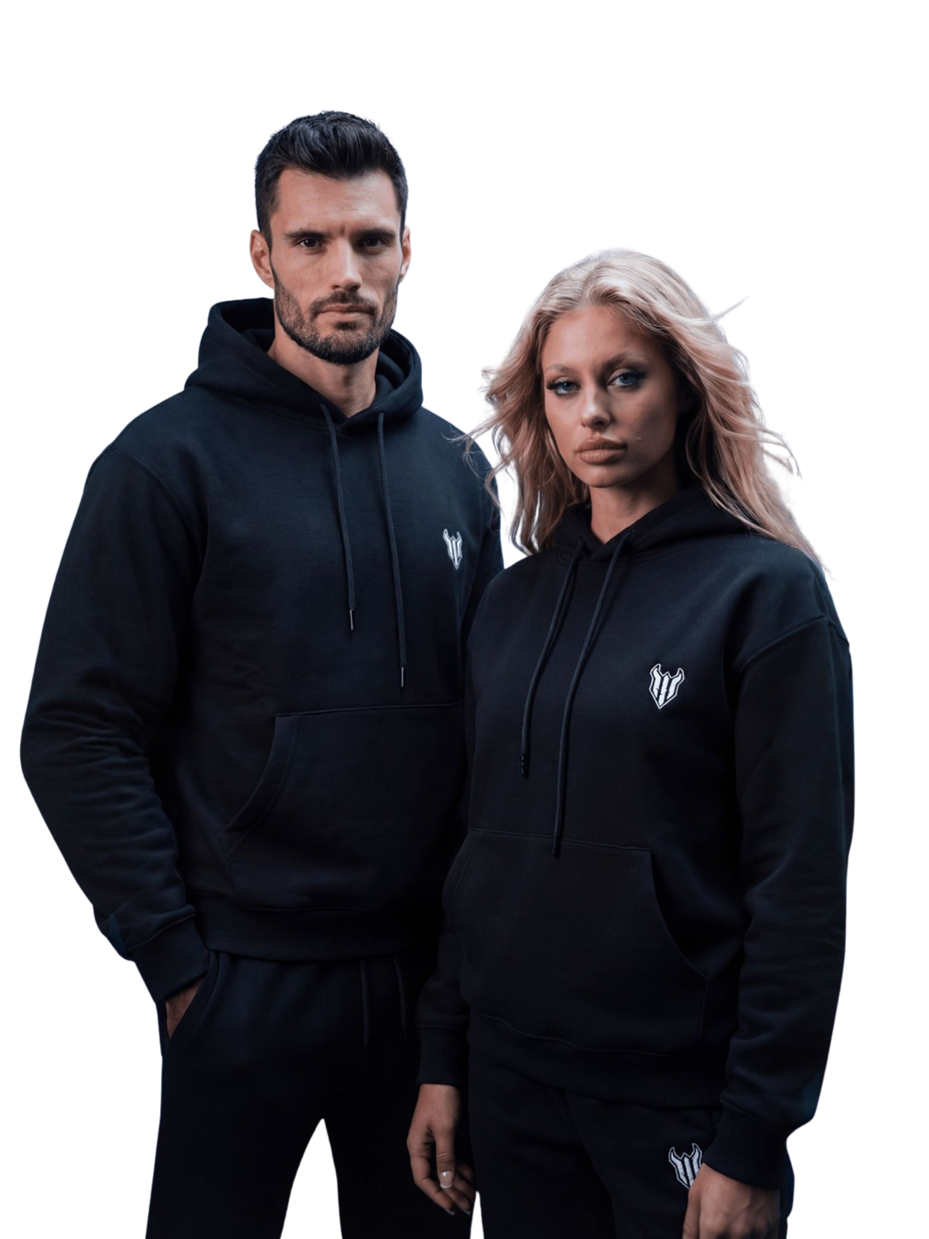 HELL FIGHT Basic Hoodie Black - OnSize